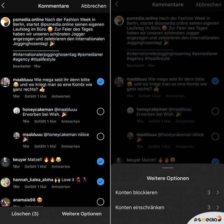 instagramkommentaremanagenpsmediasocialmediaagenturhamburg psmedia GmbH